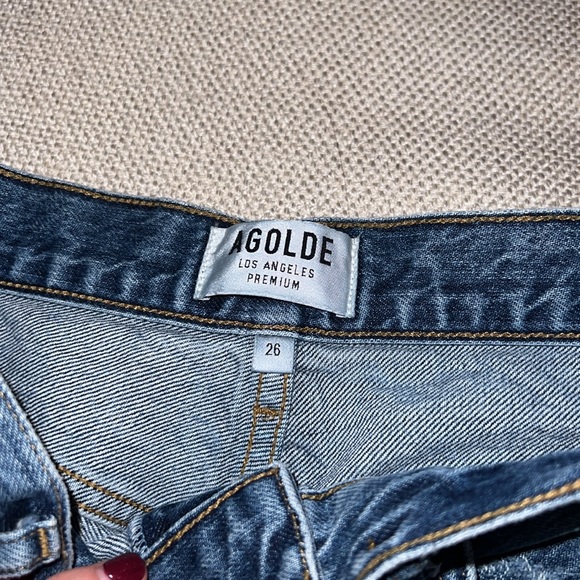 AGOLDE Riley High Rise Dark Denim Jean - Picture 2 of 7